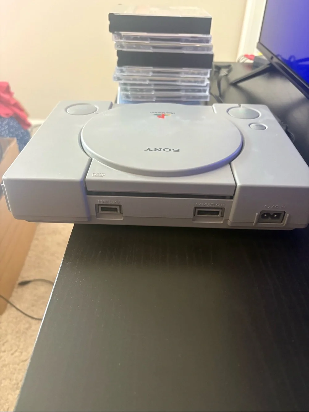 Sony PlayStation 1 Console, games, controllers, and cords